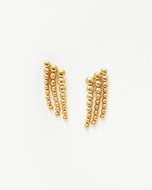 Beaded Waterfall Drop Earrings in Gold Vermeil