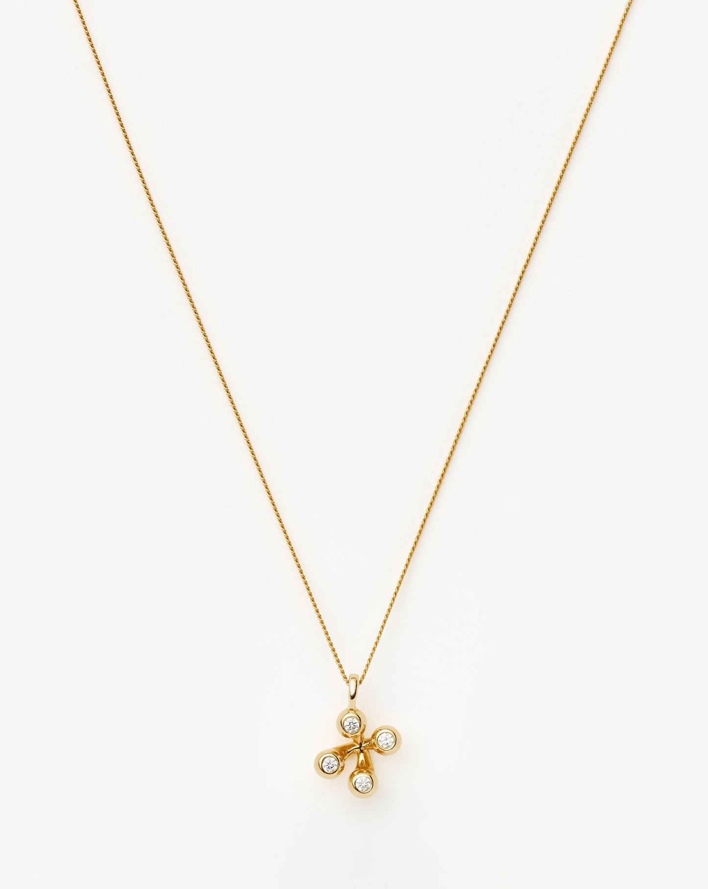 18k Gold Vermeil Atom Pendant Necklace with Cubic Zirconia