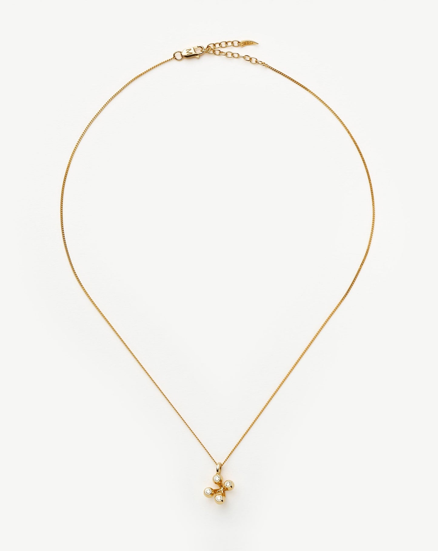 18k Gold Vermeil Atom Pendant Necklace with Cubic Zirconia