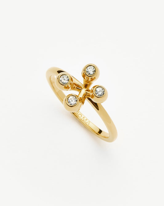 Elegant 18k Gold Vermeil Atom Ring