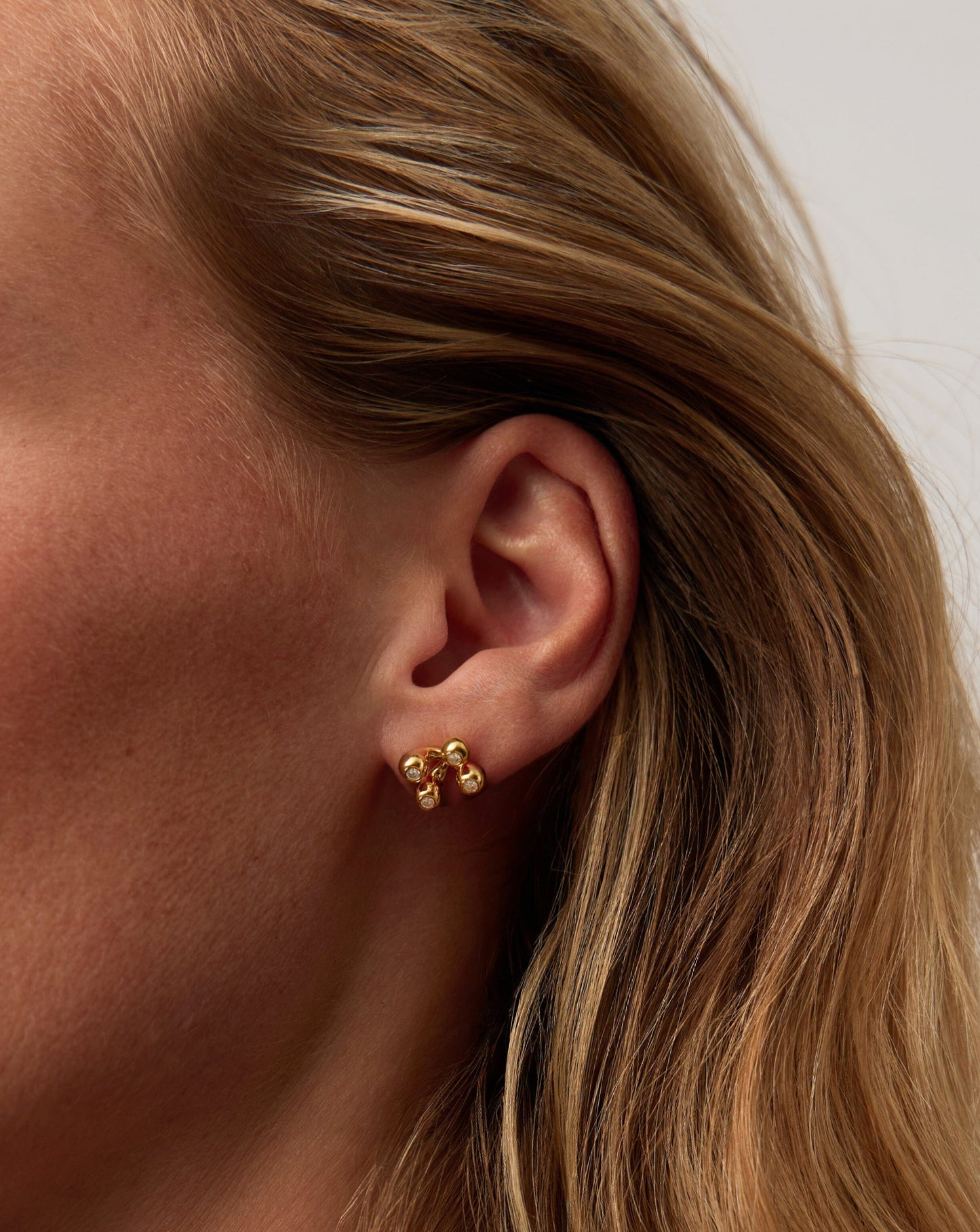 18k Gold Vermeil Atom Stud Earrings