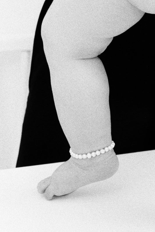 Pearl Baby Bracelet and Anklet Set