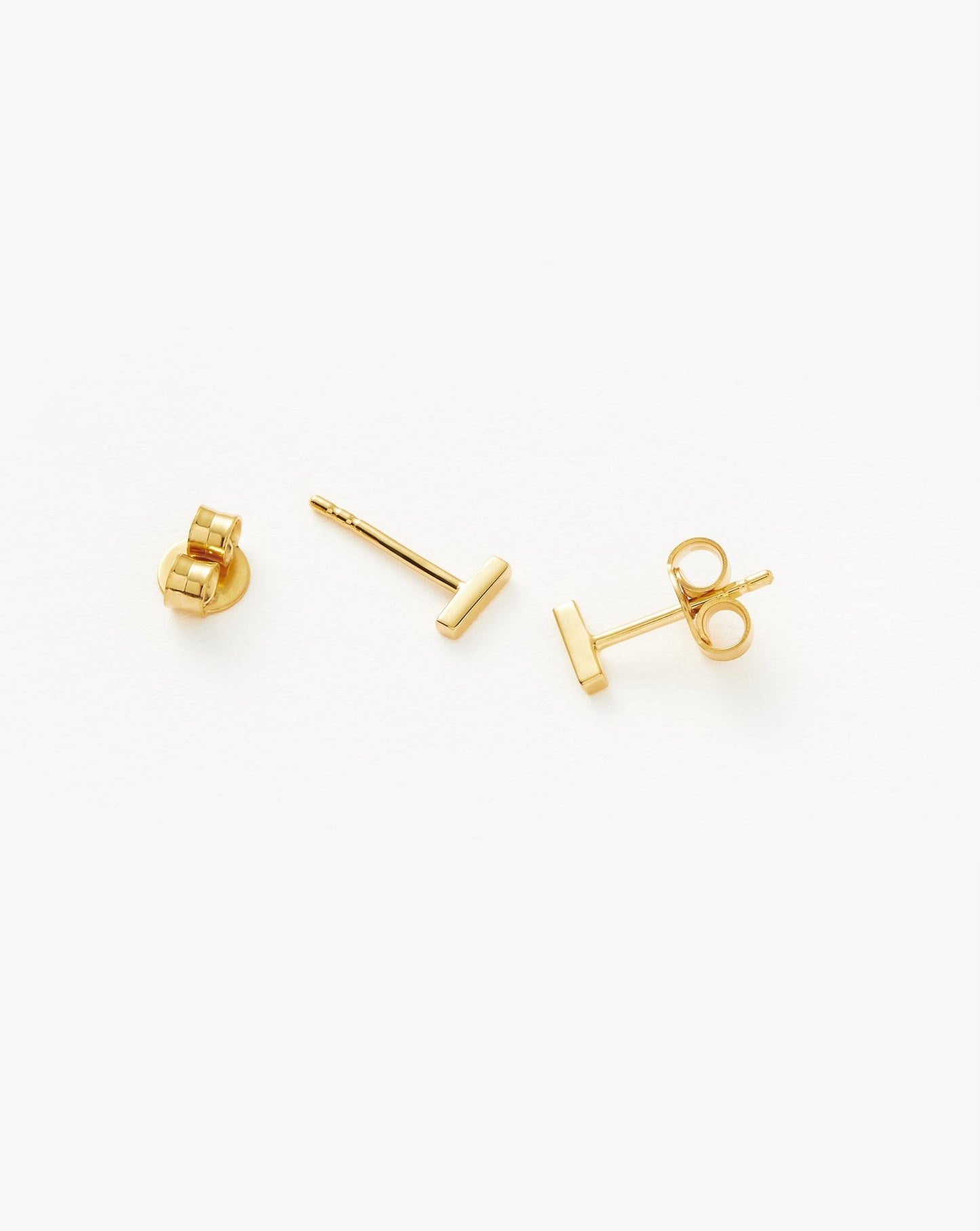 Gold Vermeil Bar Stud Earrings for Women