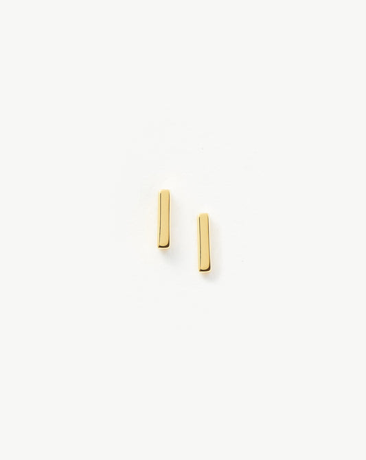 Gold Vermeil Bar Stud Earrings for Women