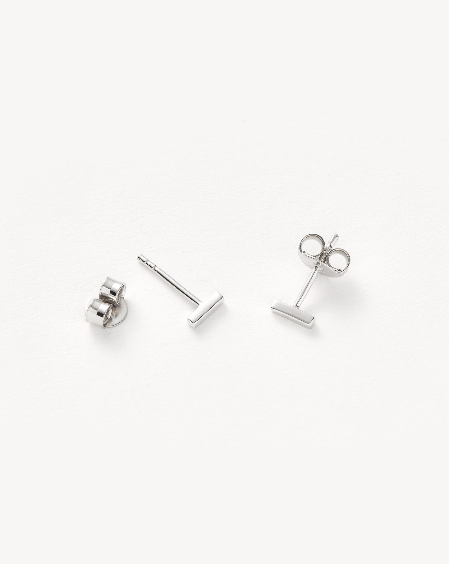 Sterling Silver Bar Stud Earrings for Everyday Wear