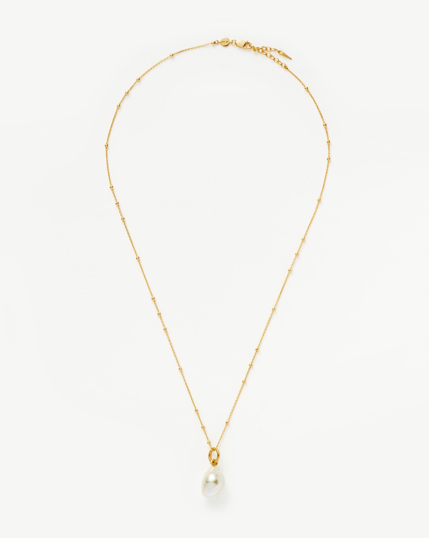 Baroque Pearl Chain Necklace in Gold Vermeil