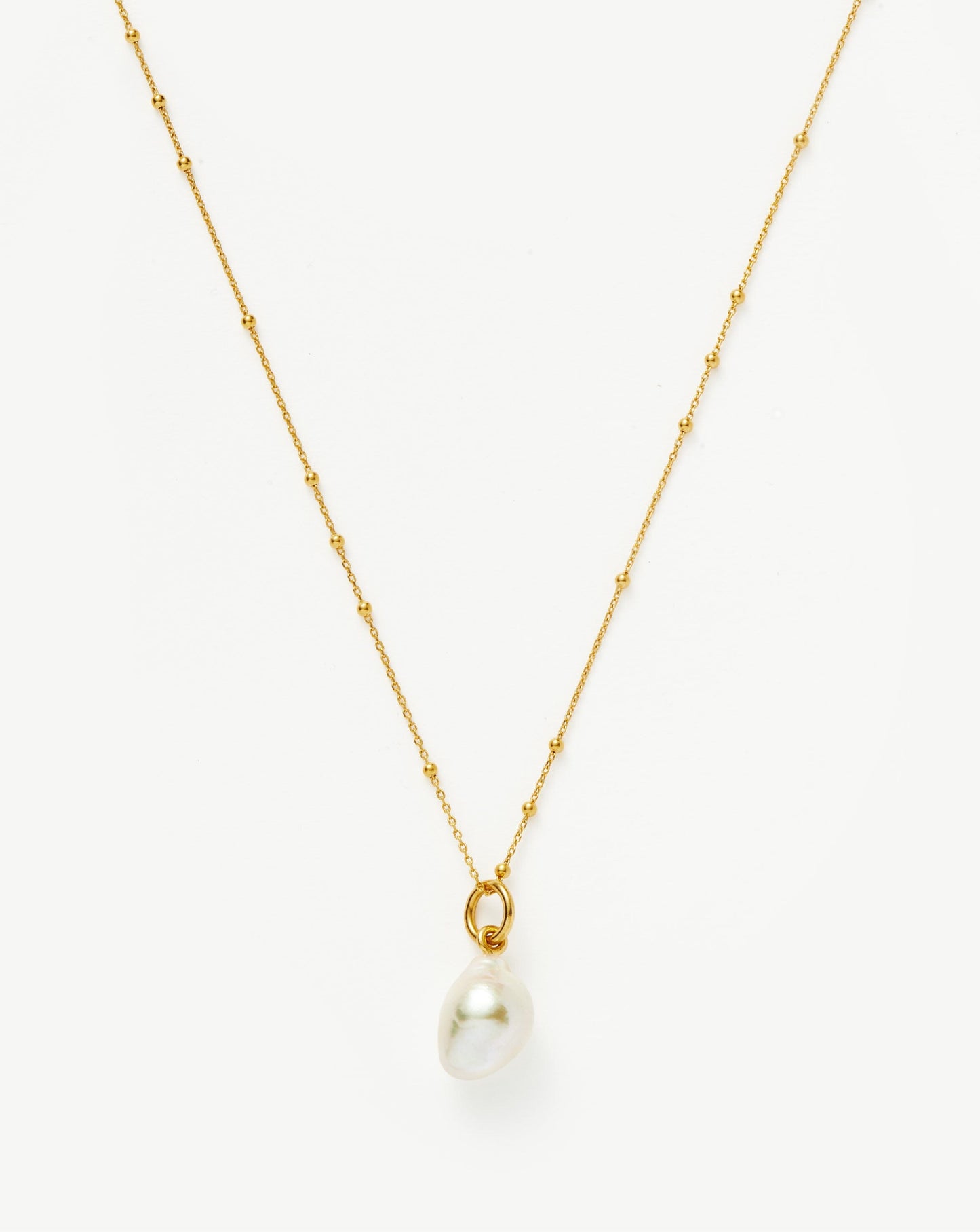 Baroque Pearl Chain Necklace in Gold Vermeil