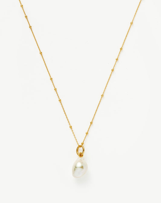 Baroque Pearl Chain Necklace in Gold Vermeil