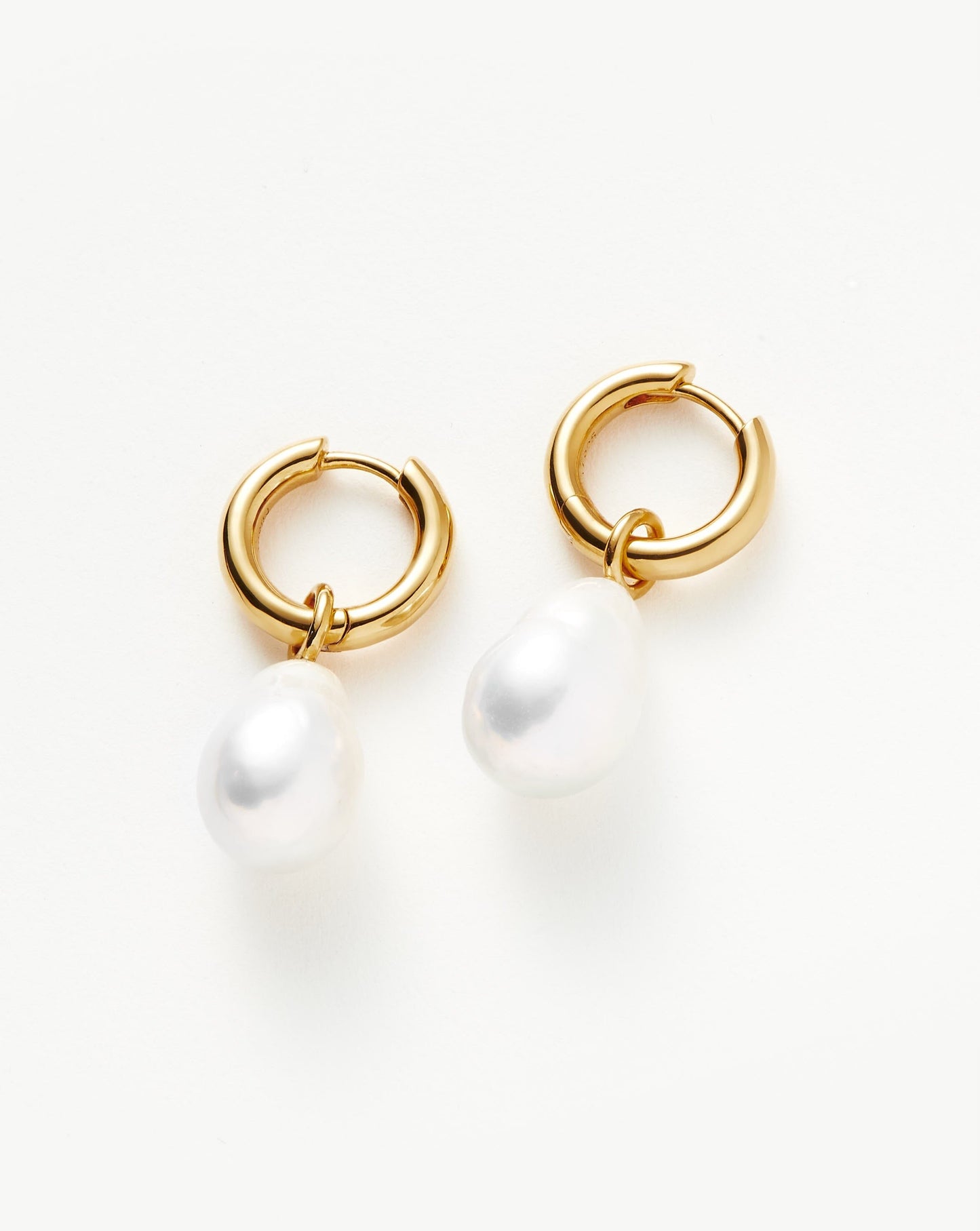 Baroque Pearl Drop Mini Hoop Earrings