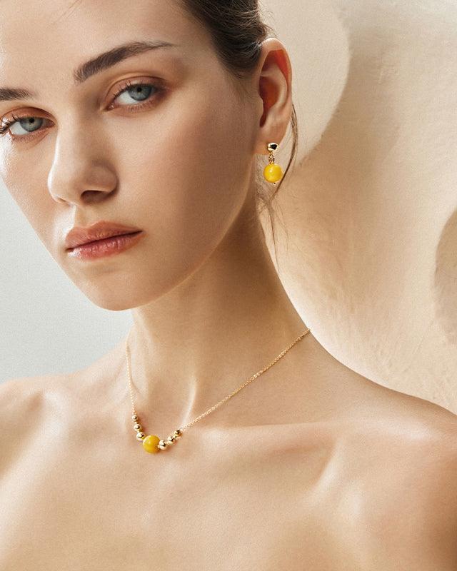 Amber Beeswax Earrings