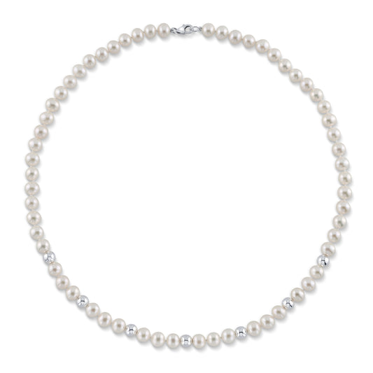 White Freshwater Cultured Pearl Necklace 7.5 to 8.0mm