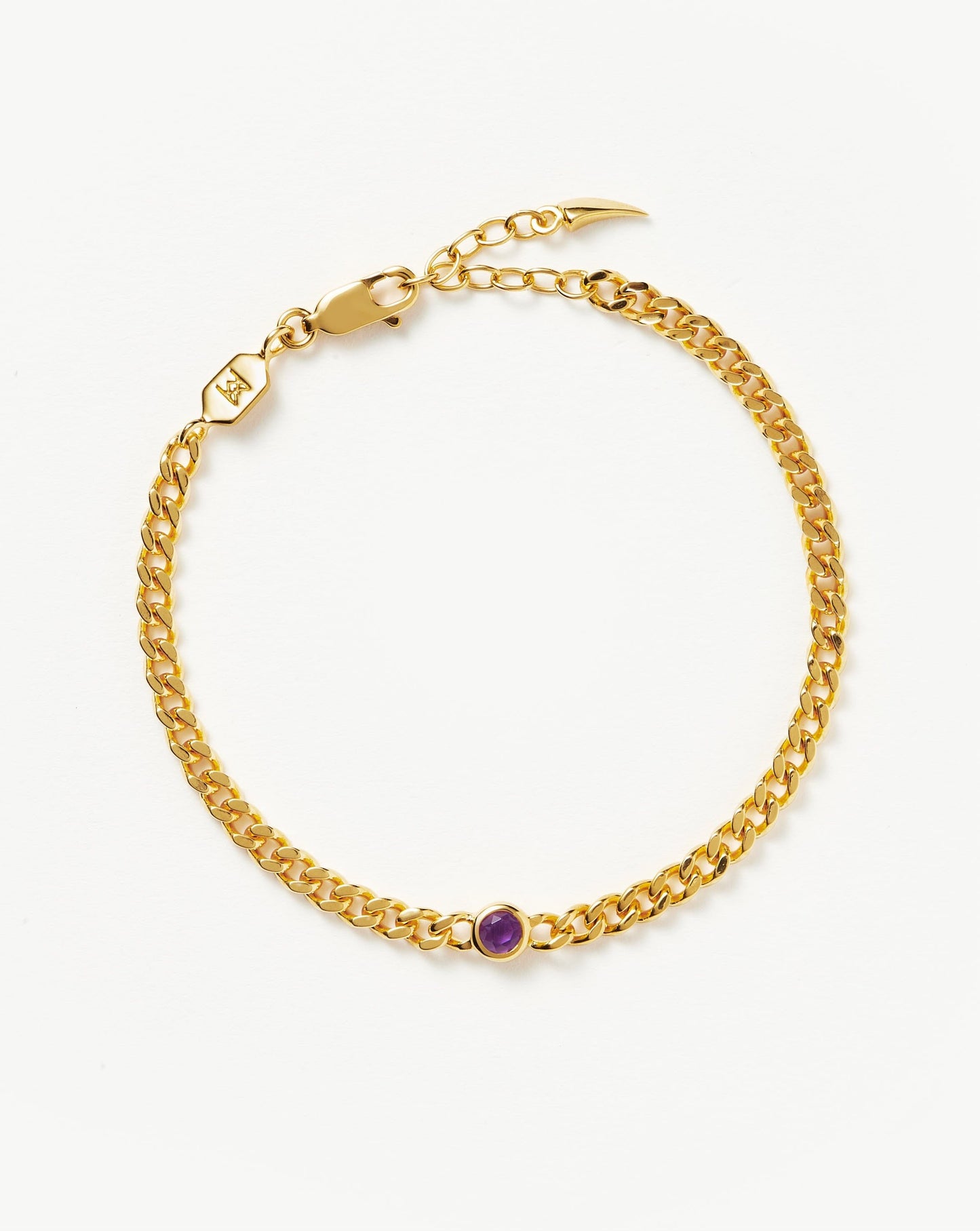 Amethyst Chain Bracelet in 18k Gold Plated Vermeil