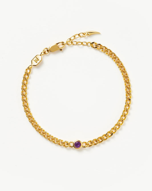 Amethyst Chain Bracelet in 18k Gold Plated Vermeil