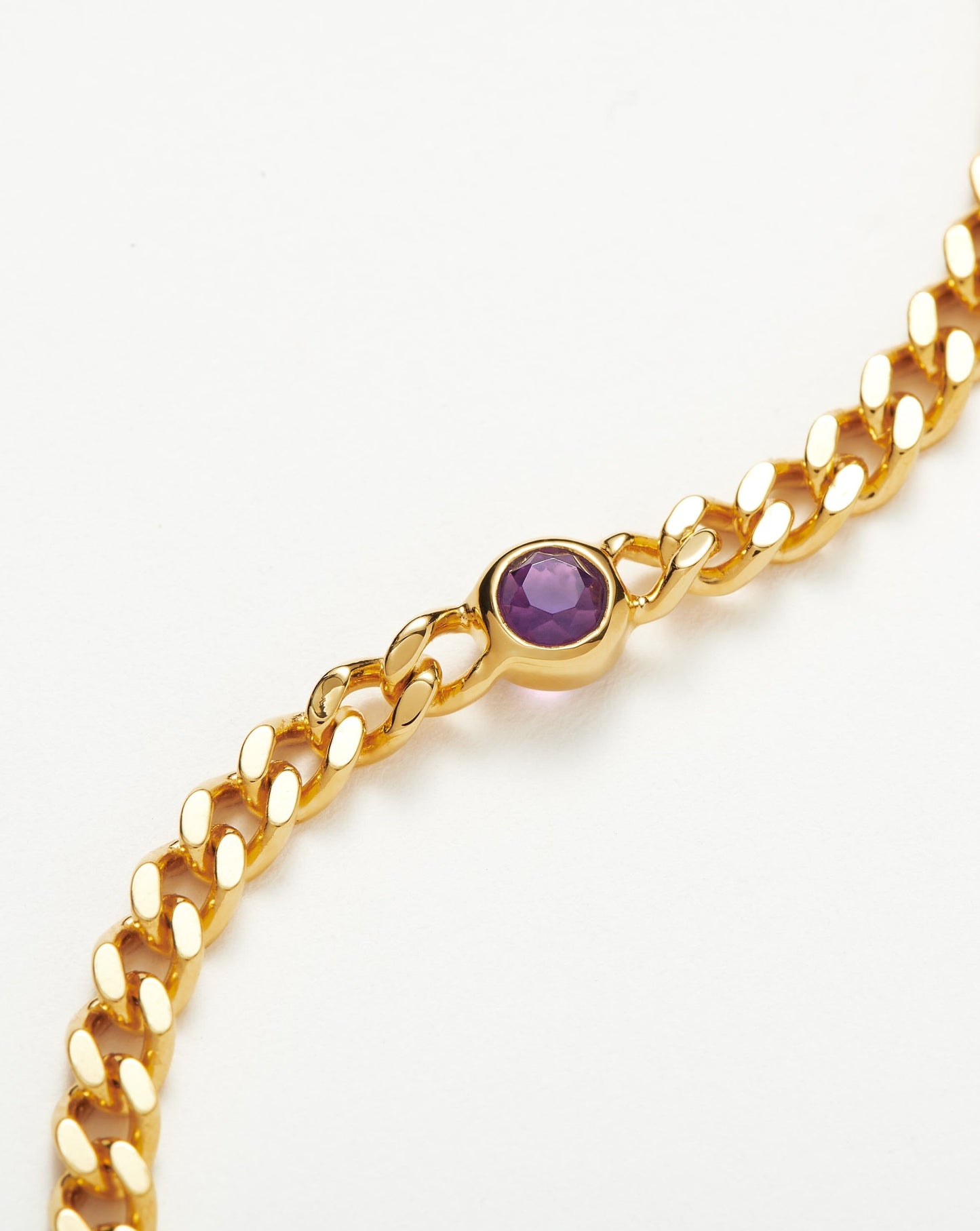 Amethyst Chain Bracelet in 18k Gold Plated Vermeil