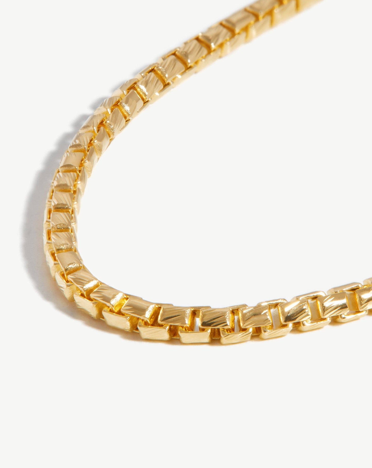 18k Gold Vermeil Box Link Necklace