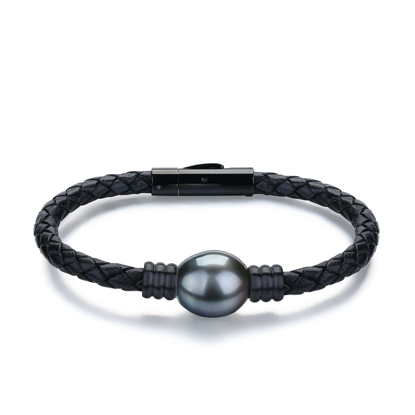 Tahitian Baroque Pearl Leather Bracelet 12 to 14mm