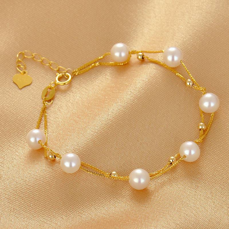 Layered Freshwater Pearl Beaded Bracelet