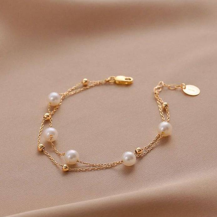 Layered Freshwater Pearl Beaded Bracelet