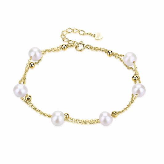 Layered Freshwater Pearl Beaded Bracelet