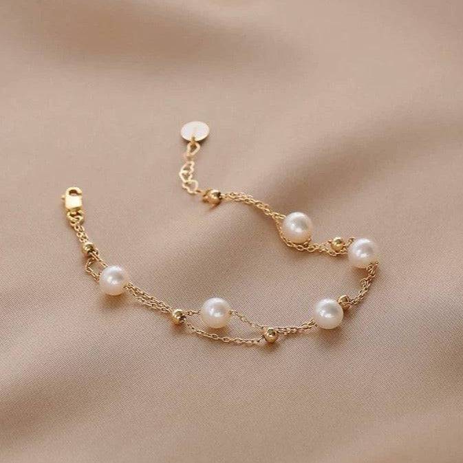 Layered Freshwater Pearl Beaded Bracelet