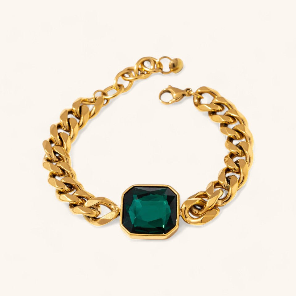 Stylish Green Crystal Bangle Accessory