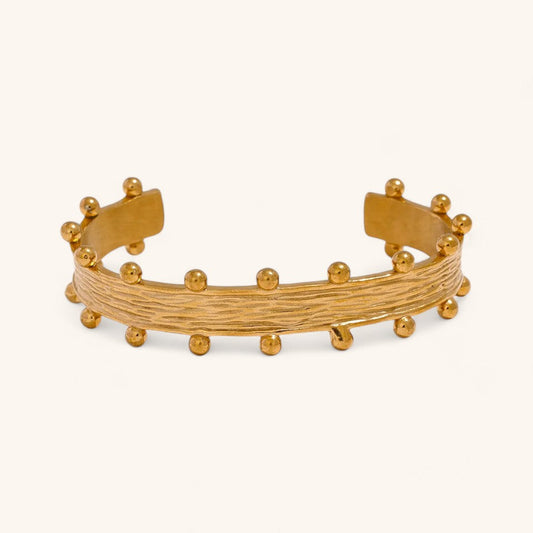 Wide Open Cuff Bracelet in Gold Finish