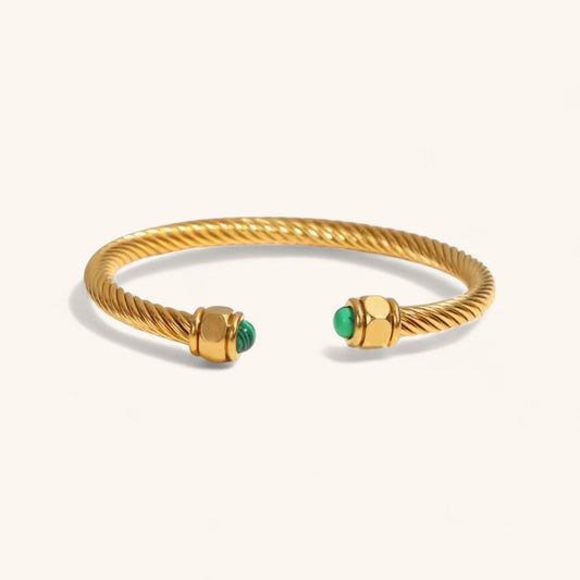 Twisted Gold Bangle Bracelet for Women