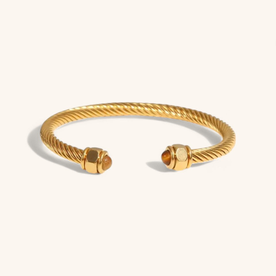 Twisted Gold Bangle Bracelet for Women