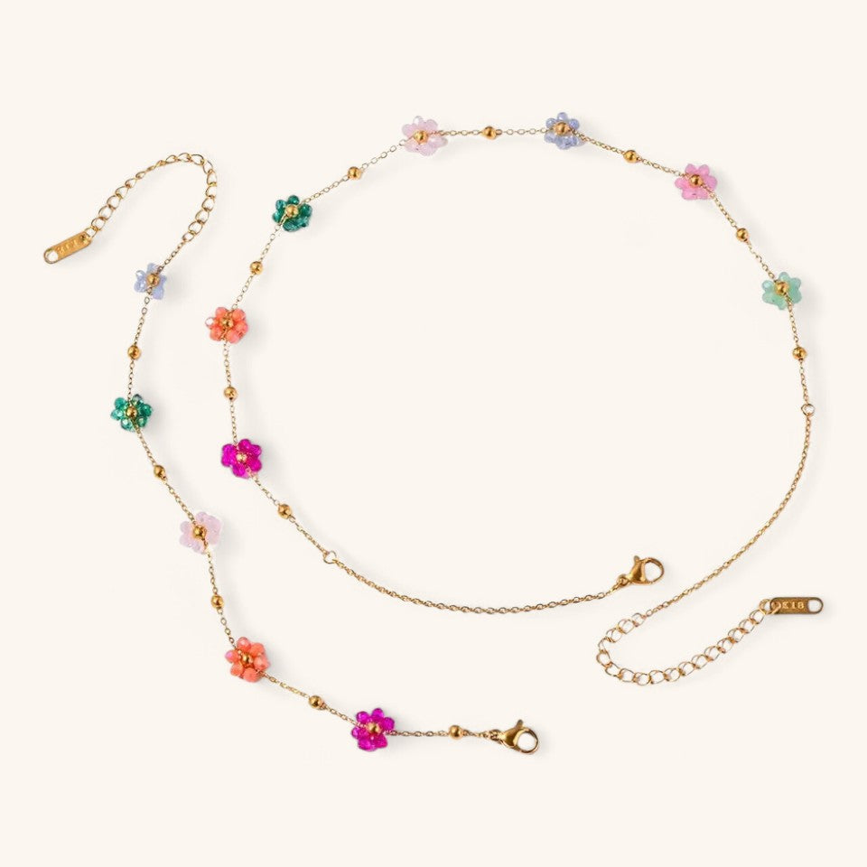 Colorful Floral Chain Jewelry Set