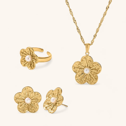 Vintage Flower Jewelry Collection Set