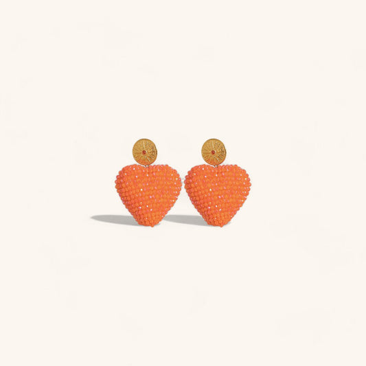 Colorful Heart Shaped Drop Earrings