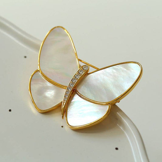 Colorful Butterfly Mother of Pearl Brooch