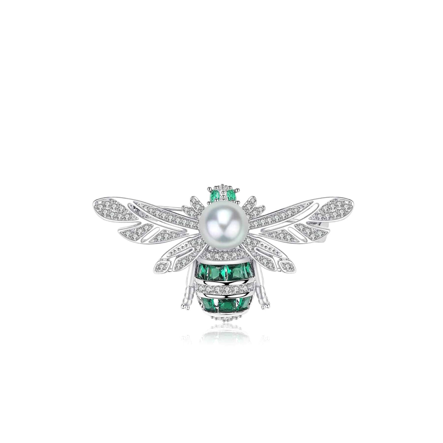 Pearl and Cubic Zirconia Bee Brooch