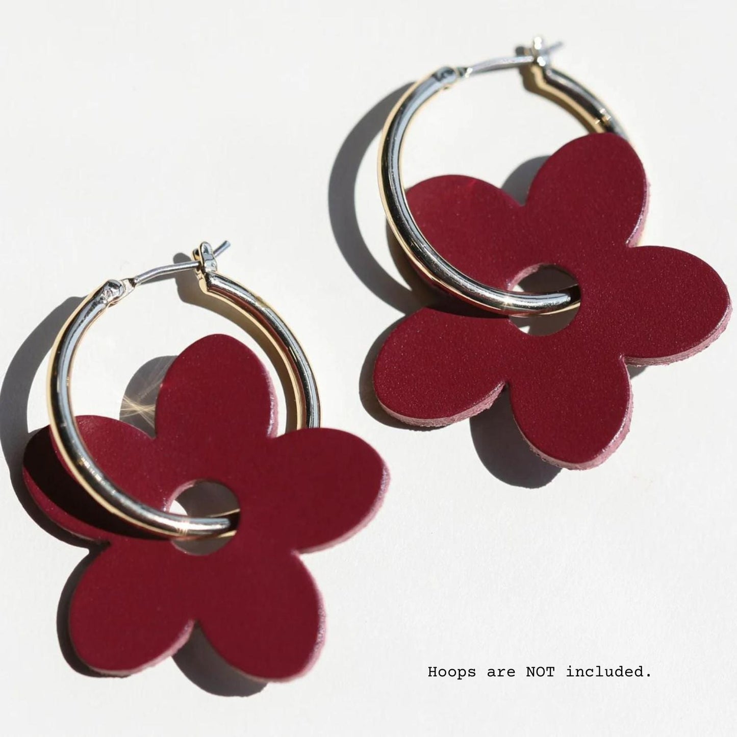 Burgundy Flower Petal Charm Jewelry Set