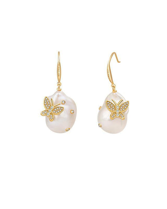 Baroque Pearl Butterfly Earrings