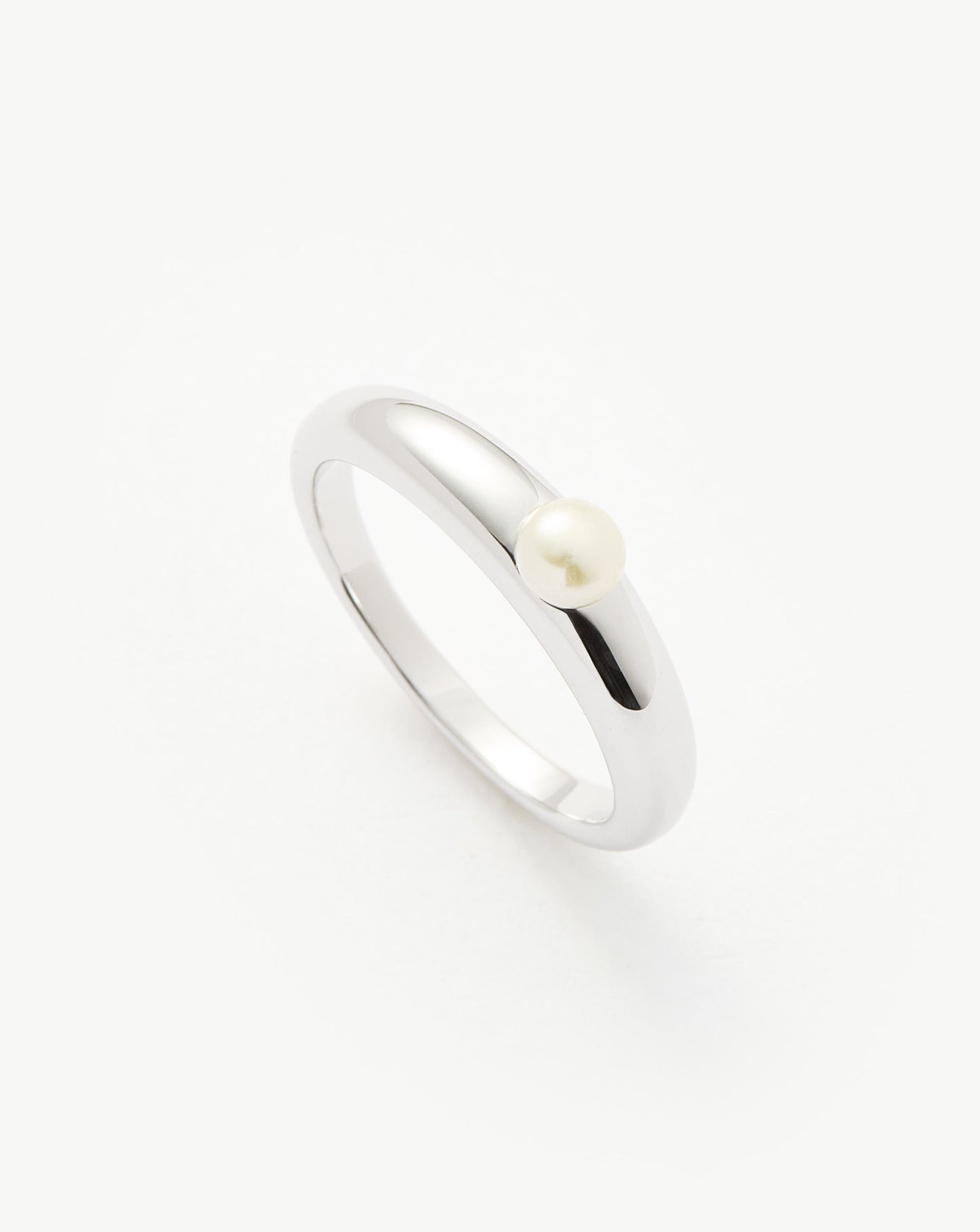 Classic Stacking Ring in Sterling Silver with Pearls