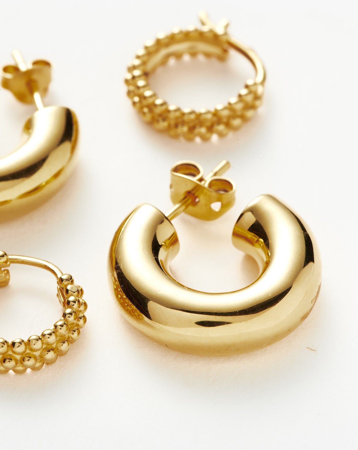 18k Gold Vermeil Hoop Earring Set