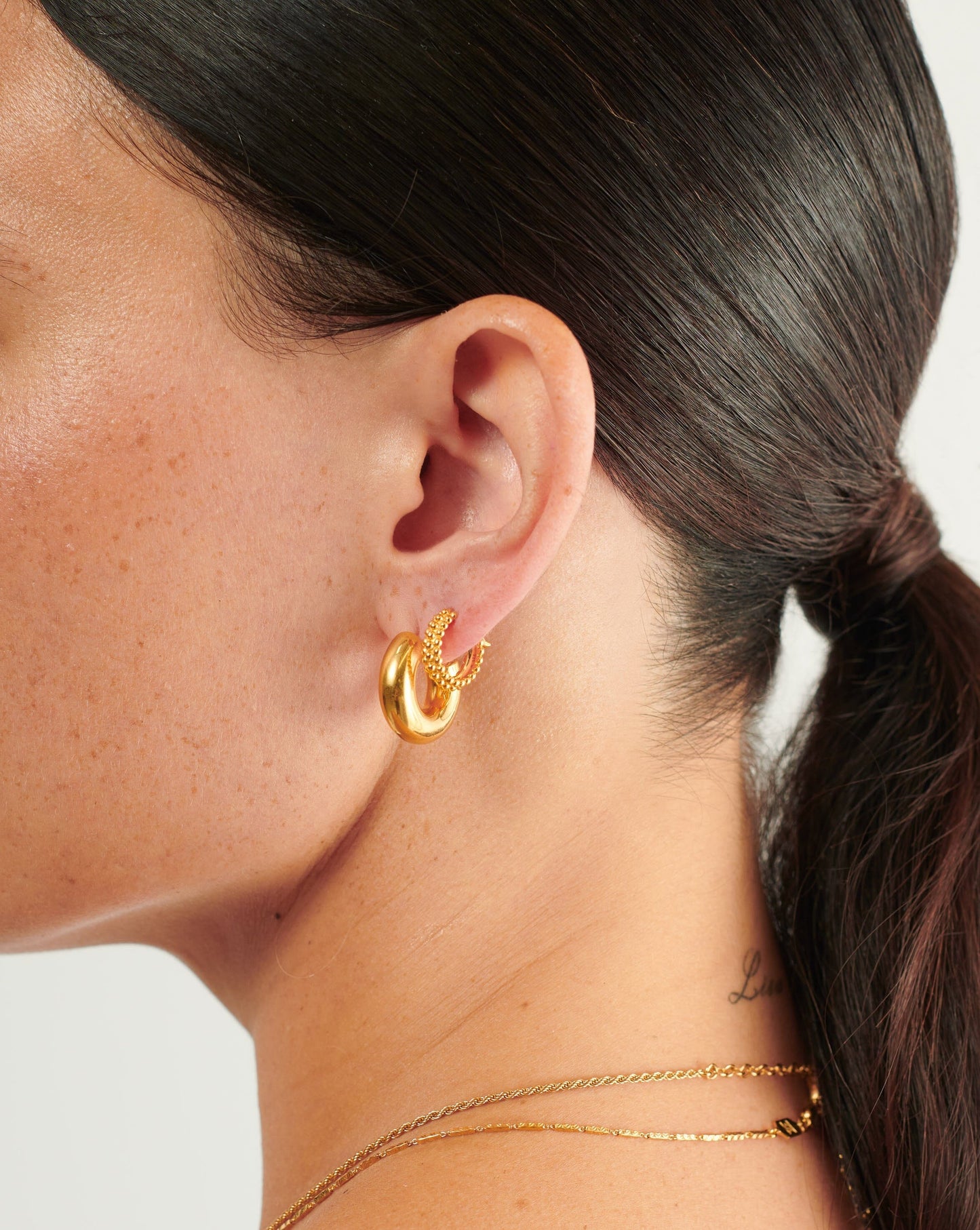 18k Gold Vermeil Hoop Earring Set