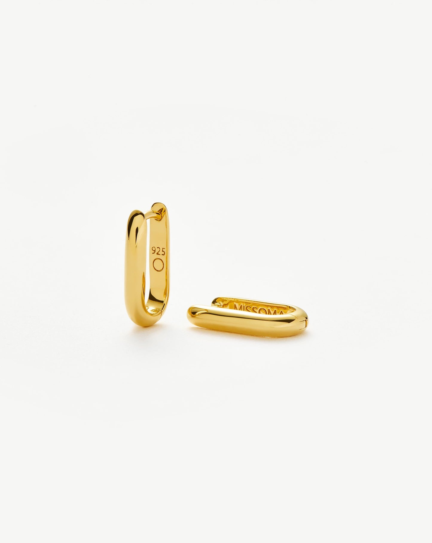 Ovate Hoop Earrings in 18k Gold Vermeil and Silver