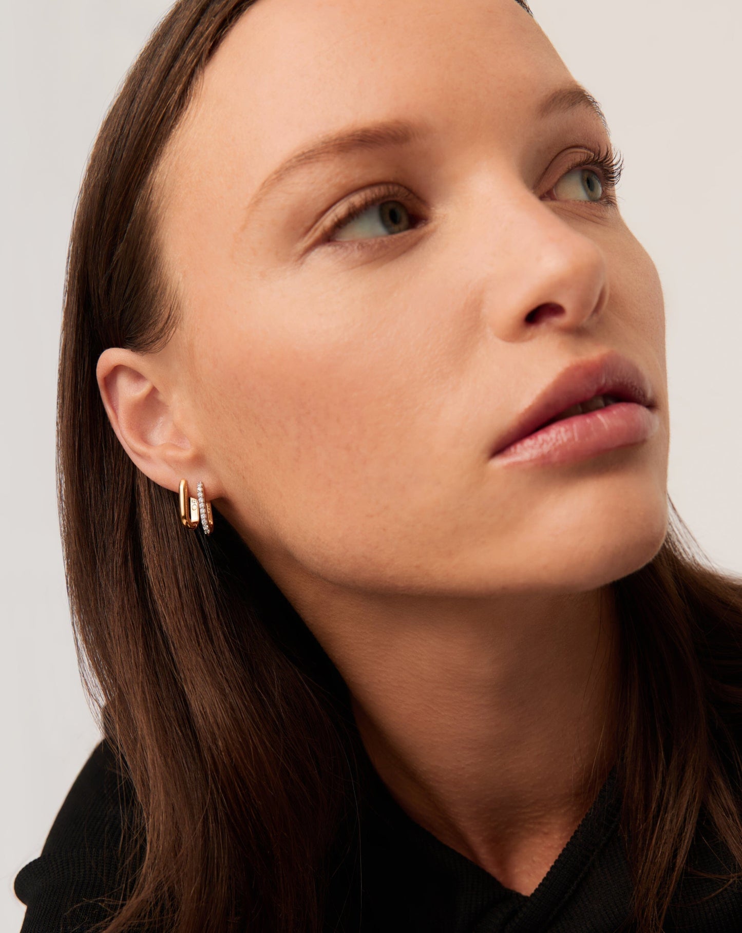 Ovate Hoop Earrings in 18k Gold Vermeil and Silver