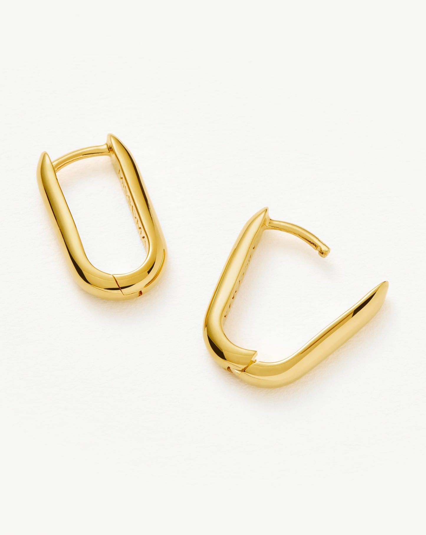 Ovate Hoop Earrings in 18k Gold Vermeil and Silver