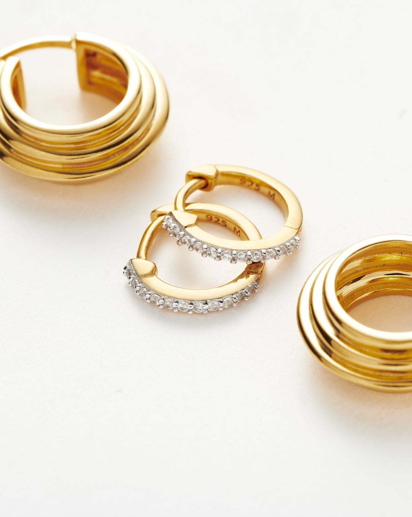 Classic Ridge Mini Hoop Earrings in 18k Gold Vermeil