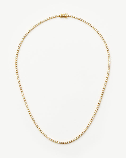 18k Gold Vermeil Tennis Necklace with Zirconia