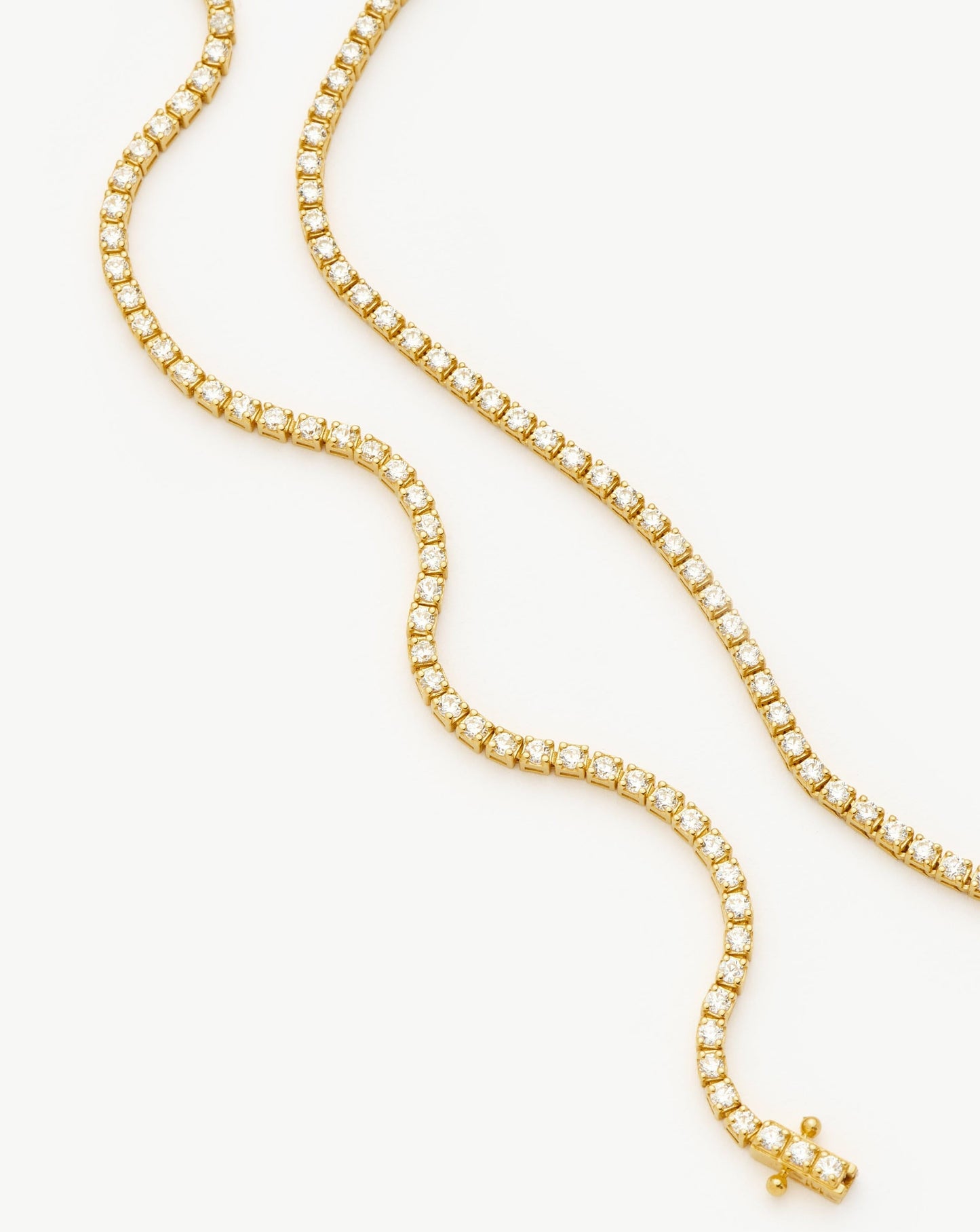 18k Gold Vermeil Tennis Necklace and Bracelet Set