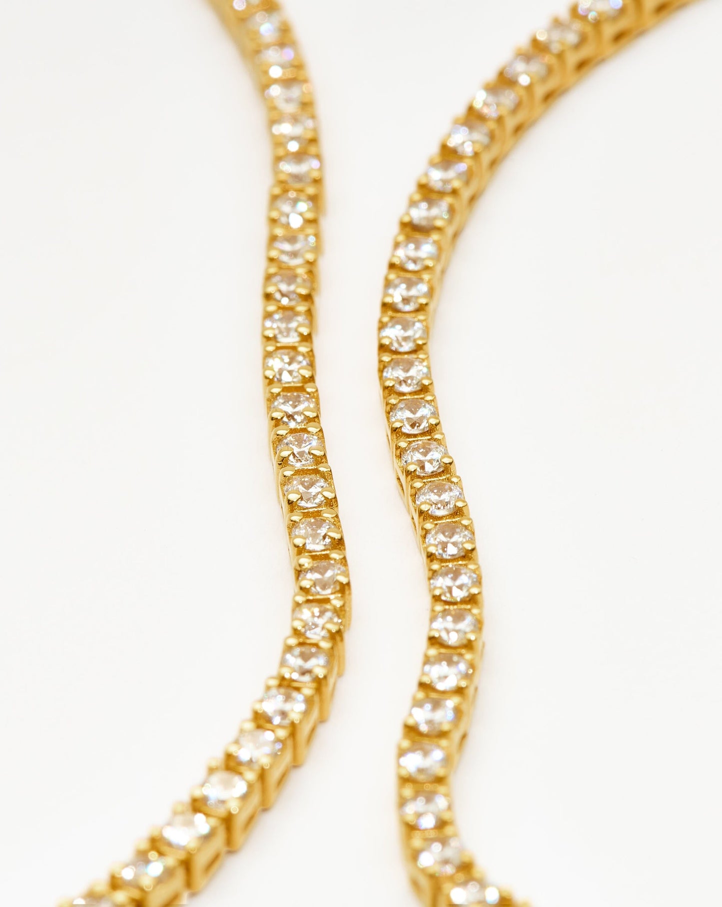 18k Gold Vermeil Tennis Necklace and Bracelet Set