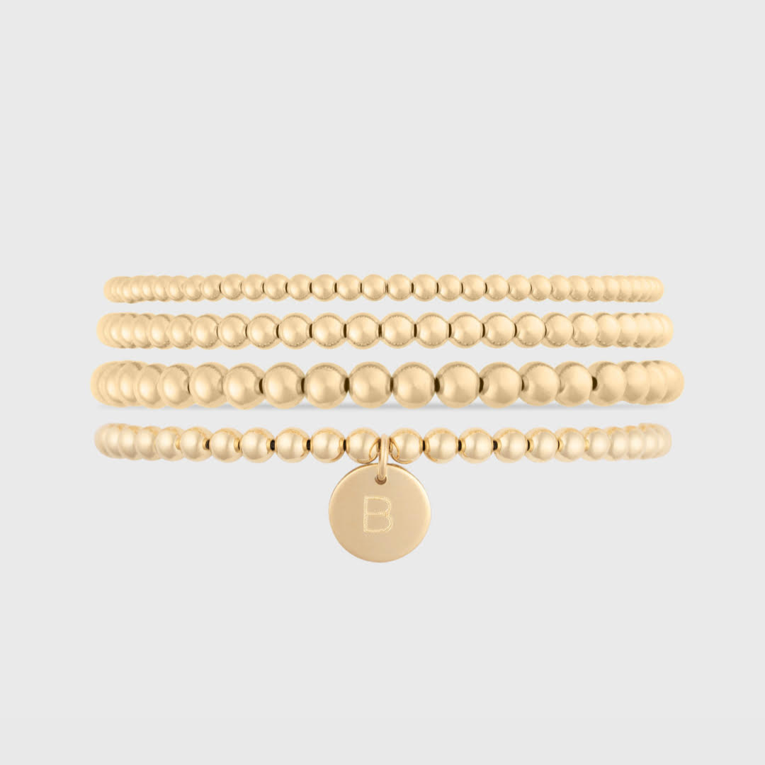 Classic Initial Stackable Bracelet in Multiple Sizes