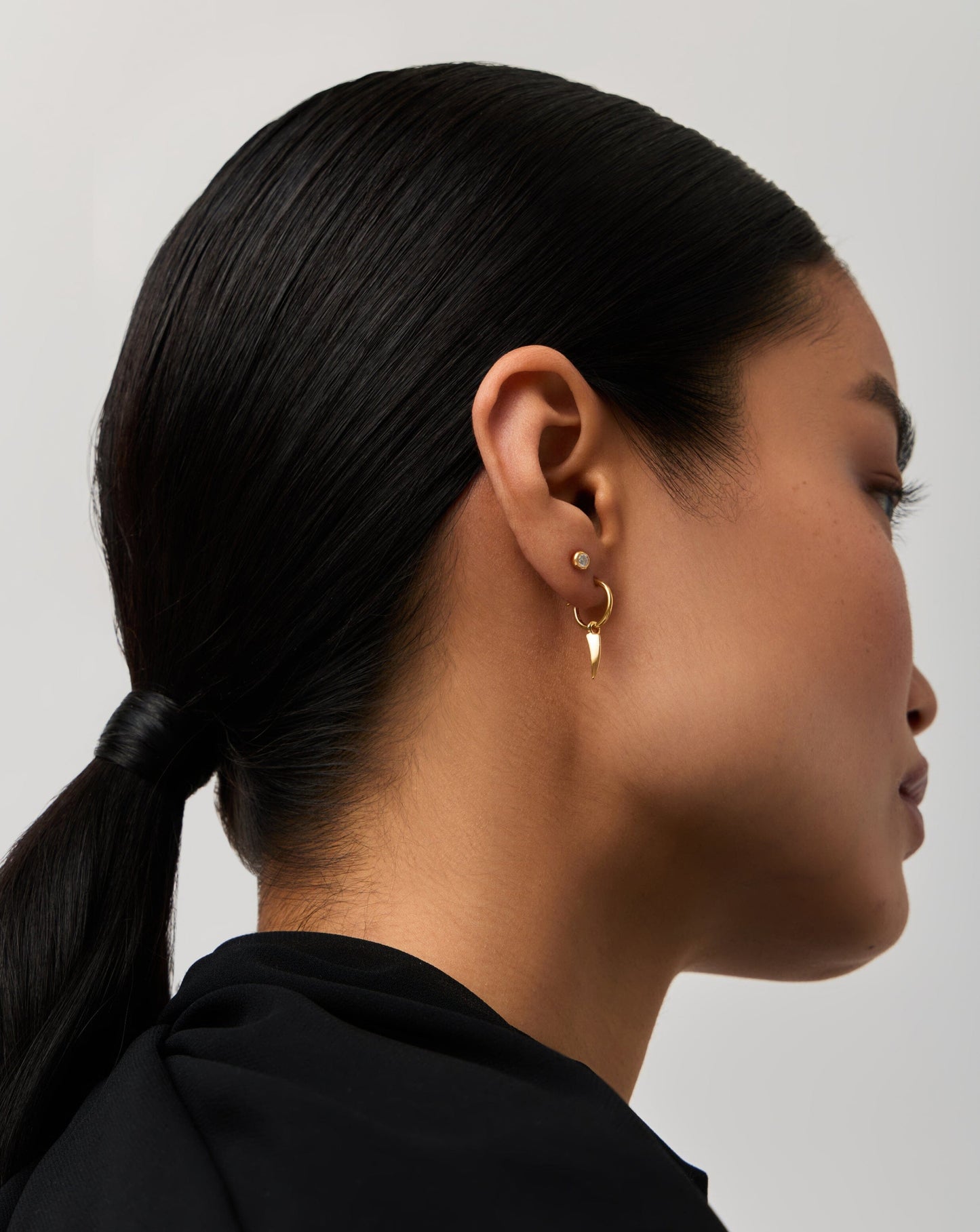 Gold Vermeil Claw Hoop and Stud Earrings Set