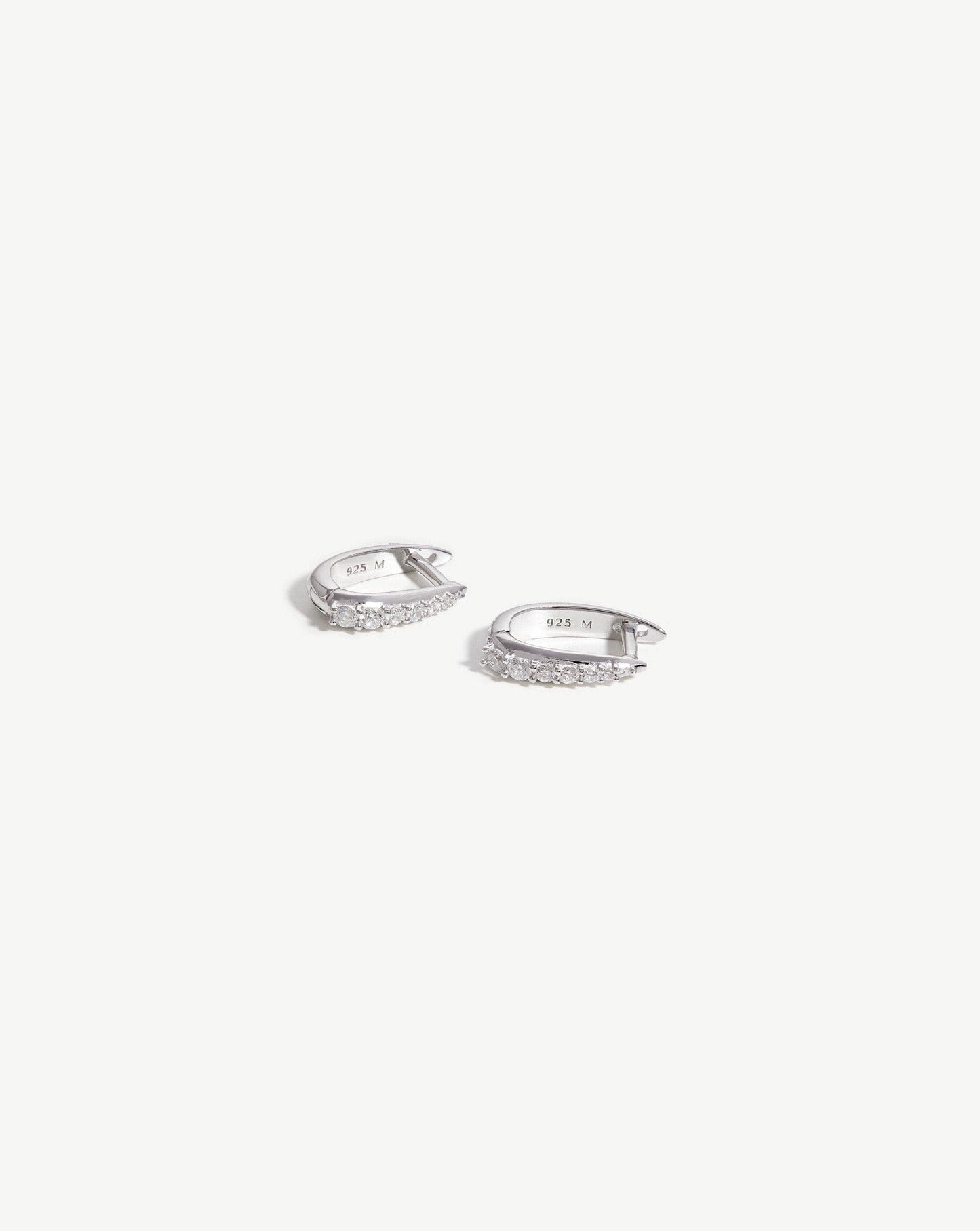 Sterling Silver Claw Huggies Earrings