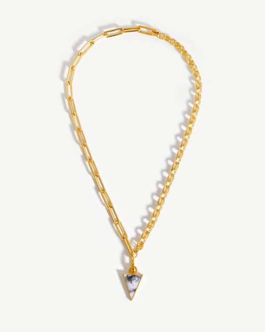 Triangle Chain Necklace in 18k Gold Plated Dendritic