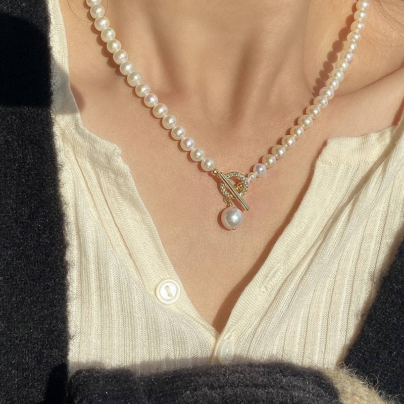 Freshwater Pearl Collar Pendant Necklace for Women 2